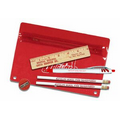 Premium Translucent Pouch School Kit (2 Pencils, 6" Ruler, Pen & Sharpener)